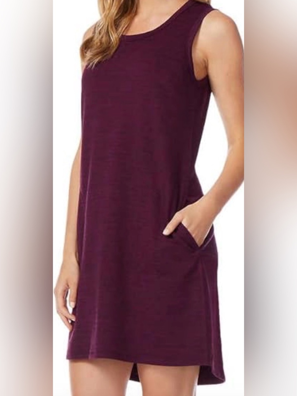 32 Degrees Sleeveless Dress M Purple Athletic Pockets Relaxed Pullover